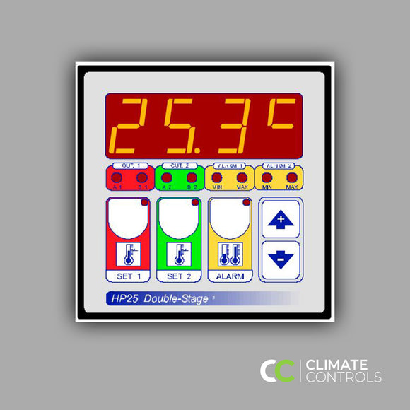 POLA HP25 Dual Zone / Dual Stage Thermostat With Alarm